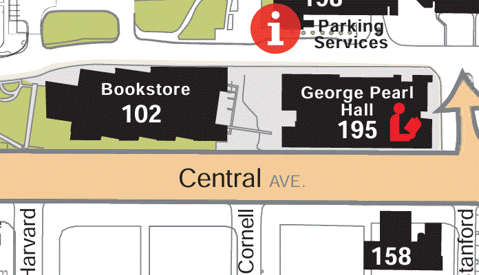 Map showing the location of the library