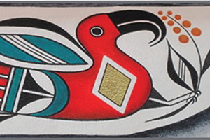 Detail of native american bird image.