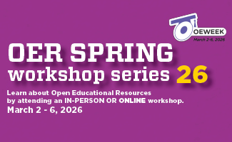 Open Education Workshops March 2-6. Find out more and sign up today