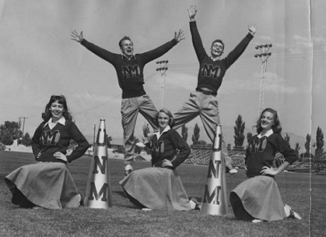 Photo of UNM cheerleaders from the 1950s